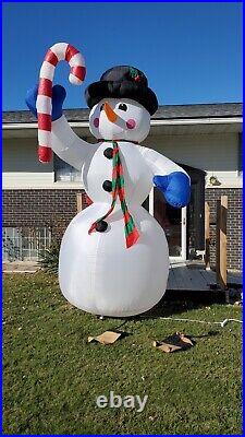 Airblown Inflatable 12 Ft Gemmy 2003 VTG Christmas Snowman Rare