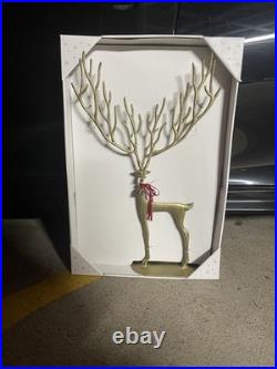 Aldi Merry Moments Sculpted Reindeer Gold Set of 3 FREE SHIPPING