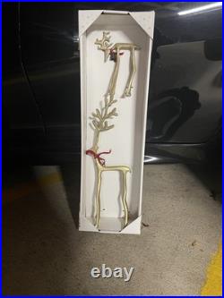 Aldi Merry Moments Sculpted Reindeer Gold Set of 3 FREE SHIPPING