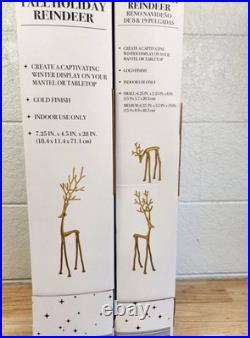 Aldi Merry Moments Sculpted Reindeer Gold Set of 3 FREE SHIPPING