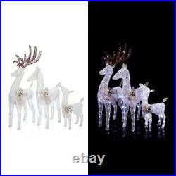 Alpine 35 In. Cool White LED Reindeer Family Lighted Decoration NEW IN BOX