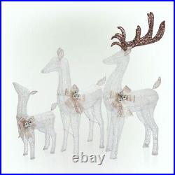Alpine 35 In. Cool White LED Reindeer Family Lighted Decoration NEW IN BOX