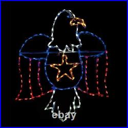 American Eagle LED Light Wireframe Outdoor Decoration Patriotic 4th of July 42