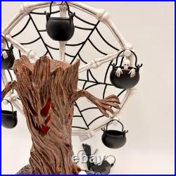 Animated Halloween Ferris Wheel Spooky Tree Skeleton Bone Decor Light Up Sound