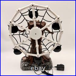 Animated Halloween Ferris Wheel Spooky Tree Skeleton Bone Decor Light Up Sound
