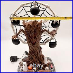 Animated Halloween Ferris Wheel Spooky Tree Skeleton Bone Decor Light Up Sound