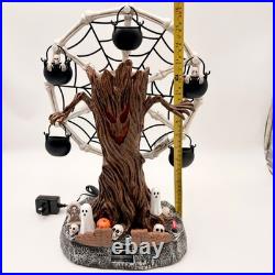 Animated Halloween Ferris Wheel Spooky Tree Skeleton Bone Decor Light Up Sound
