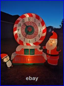 Animatedchristmascountdownclockinflatable8'11santahuge