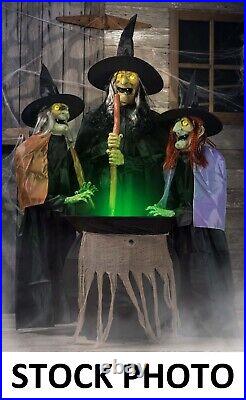Animatronic 5ft Sitchwick Sisters Stitch Witch Halloween Yard Decoration (Used)