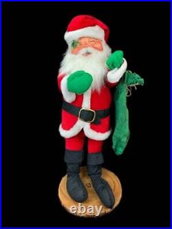 Annalee Mobilitee 32 Santa Claus Green Sack Doll Decor Statue Christmas 1990 Annalee Mobilitee 32 Santa Claus Green Sack Doll Decor Statue Christmas 1990