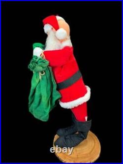 Annalee Mobilitee 32 Santa Claus Green Sack Doll Decor Statue Christmas 1990 Annalee Mobilitee 32 Santa Claus Green Sack Doll Decor Statue Christmas 1990