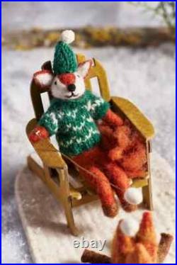 Anthropologie Campfire Felted Friends Wool Animal Woodland Chair Smores NEW