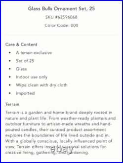 Anthropologie Glass Ball Ornaments Rainbow SET 25 Bulb Christmas Metallic 3 NEW