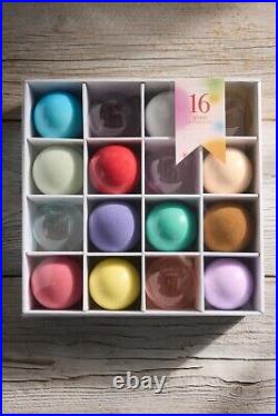 Anthropologie Glass Bulb Ornaments Mixed Finish Ball Globe Pastels SET 16 NEW