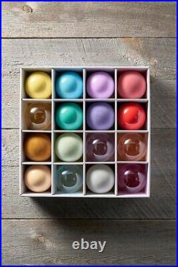 Anthropologie Glass Bulb Ornaments Mixed Finish Ball Globe Pastels SET 16 NEW