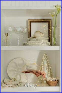 Anthropologie Glass PEARL Holiday CHRISTMAS Tree Decorative IVORY AB TALL LIGHTS