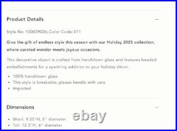 Anthropologie Glass PEARL Holiday CHRISTMAS Tree Decorative IVORY AB TALL LIGHTS