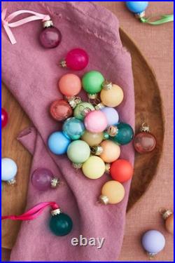 Anthropologie Good Cheer Bauble Mini Glass Ornaments Rainbow Christmas 100 NEW