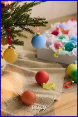 Anthropologie Good Cheer Glass Ball Tree Ornaments Midi Bauble 25 Rainbow 3 NEW