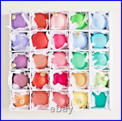 Anthropologie Good Cheer Glass Ball Tree Ornaments set Midi Bauble 25 Rainbow 3