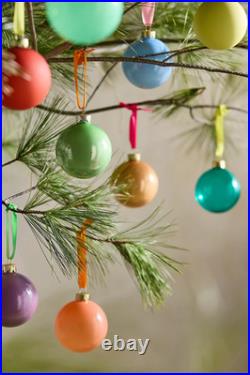 Anthropologie Good Cheer Glass Ball Tree Ornaments set Midi Bauble 25 Rainbow 3