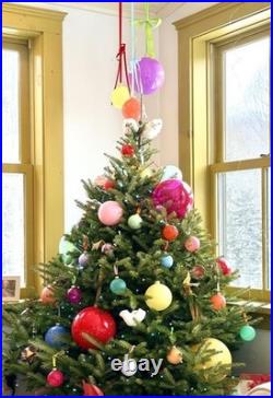 Anthropologie Good Cheer Glass Ball Tree Ornaments set Midi Bauble 25 Rainbow 3