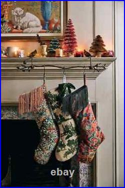 Anthropologie House Hackney Velvet Stockings Fringe Tassel Bead Dorsey SET 3 NEW