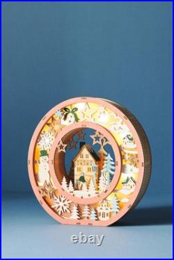 Anthropologie JOY Monogram Wonderland Light-Up Scene Christmas Letter SET 3 NEW