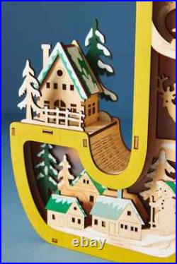 Anthropologie JOY Monogram Wonderland Light-Up Scene Christmas Letter SET 3 NEW