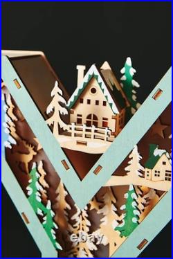 Anthropologie JOY Monogram Wonderland Light-Up Scene Christmas Letter SET 3 NEW