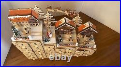 Anthropologie Light Up Reindeer Village Advent Calendar Wood Winter Wonderland