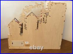 Anthropologie Light Up Reindeer Village Advent Calendar Wood Winter Wonderland