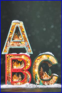 Anthropologie Monogram Wonderland Light-Up Scene Christmas Letter A NEW