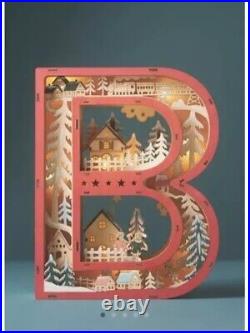 Anthropologie Monogram Wonderland Light-Up Scene Letter B Christmas Sold Out