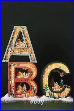 Anthropologie Monogram Wonderland Light-Up Scene Letter E New