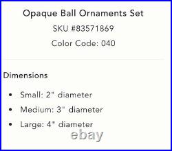 Anthropologie Opaque Ball Ornaments Set of 9 Glass Christmas Holiday Blue Green