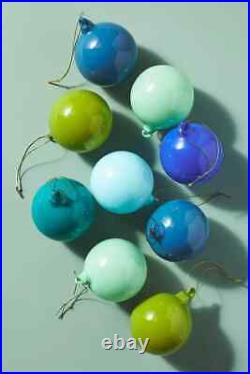 Anthropologie Opaque Bauble Glass Ornaments Sugar Plum Glitterville SET 18 NEW