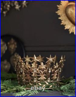 Anthropologie Vintage Style French Crown Starry Corona Santos Terrain Gold NEW