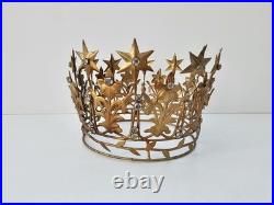 Anthropologie Vintage Style French Crown Starry Corona Santos Terrain Gold NEW