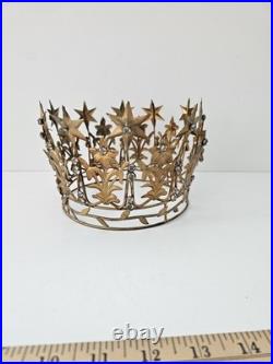 Anthropologie Vintage Style French Crown Starry Corona Santos Terrain Gold NEW