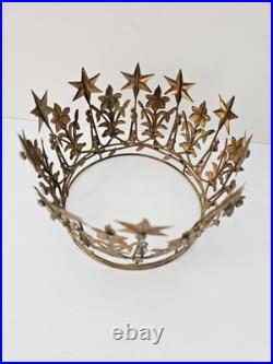 Anthropologie Vintage Style French Crown Starry Corona Santos Terrain Gold NEW
