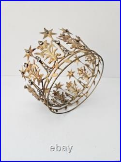 Anthropologie Vintage Style French Crown Starry Corona Santos Terrain Gold NEW