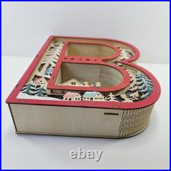 Anthropologie Wonderland Scene Monogram Light-Up Holiday Decoration Letter B