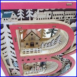 Anthropologie Wonderland Scene Monogram Light-Up Holiday Decoration Letter B