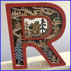 Anthropologie Wonderland Scene Monogram Light-Up Holiday Letter R NEW