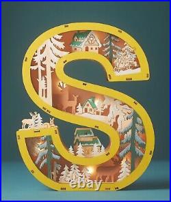 Anthropologie Wonderland Scene Monogram Light-Up Winter Decoration Letter S Anthropologie Wonderland Scene Monogram Light-Up Winter Decoration Letter S