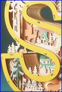 Anthropologie Wonderland Scene Monogram Light-Up Winter Decoration Letter S Anthropologie Wonderland Scene Monogram Light-Up Winter Decoration Letter S