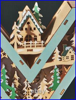 Anthropologie Wooden Monogram Wonderland Light-Up Scene Christmas Letter Y New