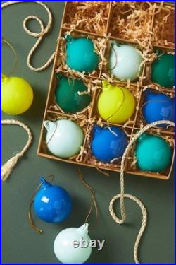Anthropology Opaque 2 Ball Ornaments Set of 12 Cool shade