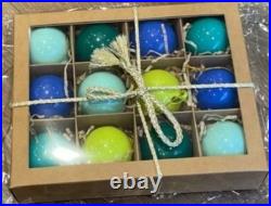 Anthropology Opaque 2 Ball Ornaments Set of 12 Cool shade